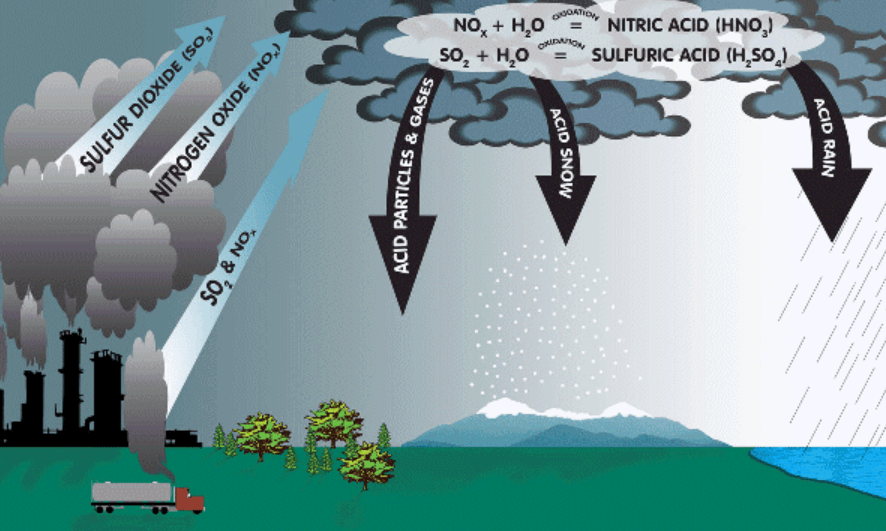 Mưa axit cũng là một trong những hậu quả của ô nhiễm không khí